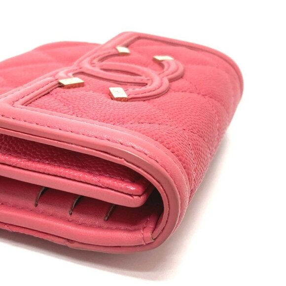 CHANEL AP0375 CC Phili Gris Matelasse Medium Long Wallet Trifold wallet Pink - Picture 4 of 12